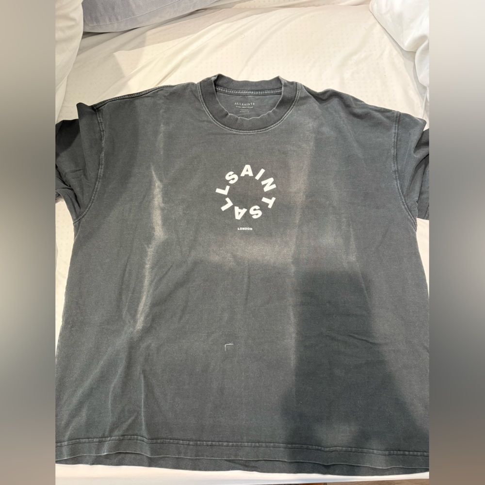 AllSaints Black Graphic Short Sleeve Tee